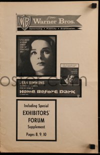 9x697 HOME BEFORE DARK pressbook 1958 untouched Jean Simmons is a wife on the rim of insanity!