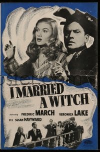 9x712 I MARRIED A WITCH pressbook R1948 March marries 17th century reincarnated Veronica Lake!