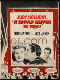 9x728 IT SHOULD HAPPEN TO YOU pressbook 1954 Judy Holliday, Peter Lawford, Jack Lemmon's first!