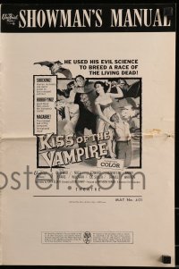 9x745 KISS OF THE VAMPIRE pressbook 1964 Hammer horror, different images & artwork!