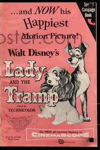 9x751 LADY & THE TRAMP pressbook 1955 Walt Disney romantic canine dog classic cartoon!