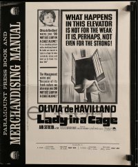 9x752 LADY IN A CAGE pressbook 1964 Olivia de Havilland, It is not for the weak or the strong!