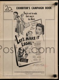 9x756 LET'S MAKE IT LEGAL pressbook 1951 Claudette Colbert & early sexy Marilyn Monroe!