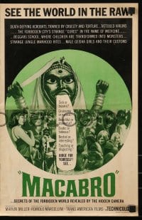 9x768 MACABRO pressbook 1966 wild horror documentary, see the forbidden world in the raw!