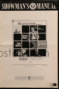 9x791 MIRAGE pressbook 1965 is the key to Gregory Peck's secret in Diane Baker's arms?