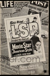9x799 MOVIE STAR AMERICAN STYLE OR; LSD I HATE YOU pressbook 1966 see how drugs change lives!