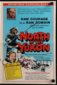 9x810 NORTH OF THE YUKON pressbook 1970s Lorne Greene, arctic travel documentary!