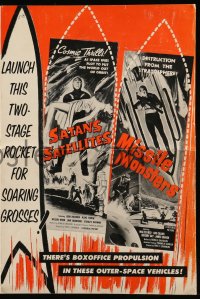 9x872 SATAN'S SATELLITES/MISSILE MONSTERS pressbook 1958 cool outer-space double feature!