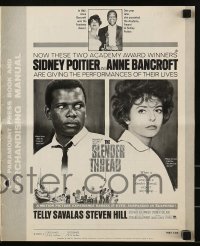 9x888 SLENDER THREAD pressbook 1966 Sidney Poitier keeps Anne Bancroft from committing suicide!