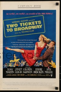9x952 TWO TICKETS TO BROADWAY pressbook 1951 Janet Leigh, Tony Martin, DeHaven, Howard Hughes