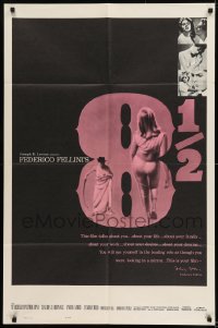 9y012 8 1/2 1sh 1963 Federico Fellini classic, Marcello Mastroianni & Claudia Cardinale!