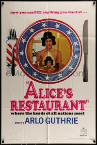 9y026 ALICE'S RESTAURANT style B teaser 1sh 1969 Arlo Guthrie, Arthur Penn musical, R-rated!
