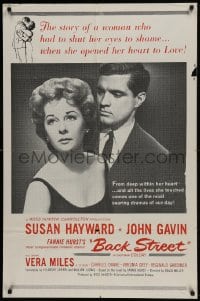 9y057 BACK STREET military 1sh 1961 Susan Hayward & John Gavin romantic close up!