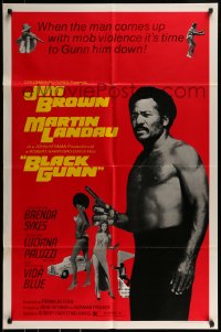 9y092 BLACK GUNN 1sh 1972 Jim Brown is dynamite, Martin Landau, Brenda Sykes
