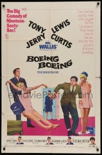 9y107 BOEING BOEING 1sh 1965 Tony Curtis & Jerry Lewis in the big comedy of nineteen sexty-sex!
