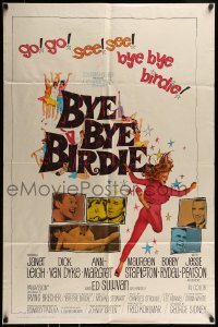 9y127 BYE BYE BIRDIE 1sh 1963 cool artwork of sexy Ann-Margret dancing, Dick Van Dyke!