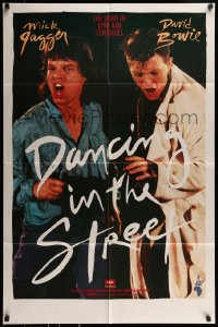 9y186 DANCING IN THE STREET 1sh 1985 great huge image of Mick Jagger & David Bowie singing!