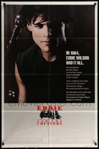 9y245 EDDIE & THE CRUISERS 1sh 1983 close up of Michael Pare with microphone, rock 'n' roll!
