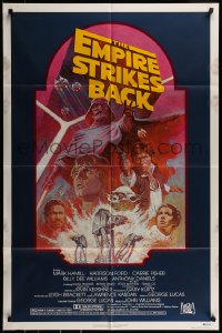 9y253 EMPIRE STRIKES BACK NSS style 1sh R1982 George Lucas sci-fi classic, cool artwork by Tom Jung!
