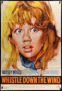 9y961 WHISTLE DOWN THE WIND English 1sh 1962 Bryan Forbes, close-up artwork of Hayley Mills!