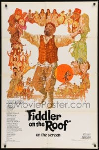 9y297 FIDDLER ON THE ROOF 1sh 1971 different montage artwork with Topol!