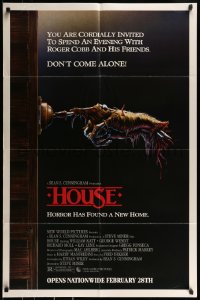 9y406 HOUSE advance 1sh 1986 Bill Morrison art of severed hand ringing doorbell, don't come alone!