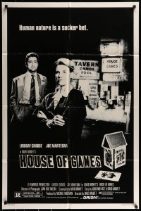 9y407 HOUSE OF GAMES 1sh 1987 David Mamet, Lindsay Crouse, human nature is a sucker bet!