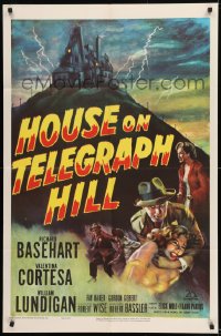9y409 HOUSE ON TELEGRAPH HILL 1sh 1951 Basehart, Cortesa, Robert Wise film noir, cool artwork!