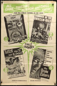 9y413 HOW TO MAKE A MONSTER/INVASION OF THE SAUCER-MEN/TERROR FROM THE YEAR 5K/BRAIN EATERS 1sh 1961