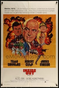 9y431 INSIDE OUT int'l 1sh 1975 art of Telly Savalas, James Mason & Robert Culp in Nazi Germany!