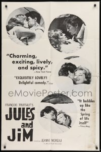 9y457 JULES & JIM 1sh 1962 Francois Truffaut's Jules et Jim, Jeanne Moreau, Oskar Werner