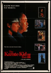 9y460 KARATE KID PART II int'l 1sh 1986 great profile of Pat Morita as Mr. Miyagi, Ralph Macchio!