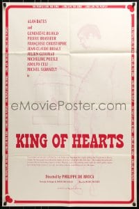 9y467 KING OF HEARTS 1sh R1974 Philippe De Broca's Le Roi de coeur, Bates, Genevieve Bujold