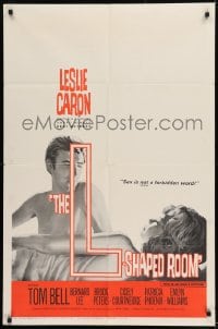 9y532 L-SHAPED ROOM 1sh 1963 sexy Leslie Caron, directed by Bryan Forbes!