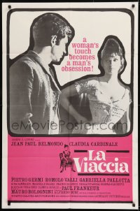 9y475 LA VIACCIA 1sh 1962 La Viaccia, art of Jean Paul Belmondo & Claudia Cardinale!