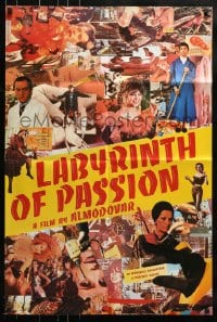 9y476 LABYRINTH OF PASSION 25x37 1sh 1990 Pedro Almodovar's Laberinto de pasiones, cool montage!