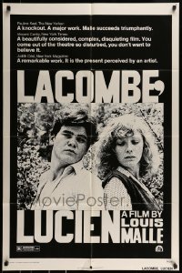 9y477 LACOMBE LUCIEN 1sh 1974 Louis Malle, Pierre Blaise, French WWII Resistance, cool art!