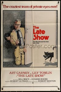 9y489 LATE SHOW int'l 1sh 1977 great artwork of Art Carney & Lily Tomlin with wacky cat!