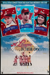 9y498 LEAGUE OF THEIR OWN int'l advance 1sh 1992 Tom Hanks, Madonna, Geena Davis, women's baseball!