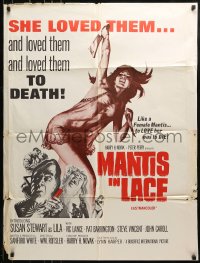 9y511 MANTIS IN LACE 1sh 1968 art of woman with cleaver and knife, she loved them to death!