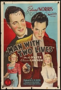 9y547 MAN WITH TWO LIVES 1sh 1942 killer's soul reincarnates in body of man who is revived!