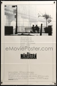 9y548 MANHATTAN style B 1sh 1979 Woody Allen & Diane Keaton in New York City by bridge!