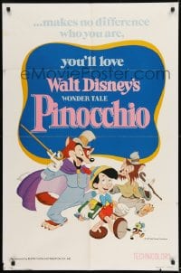 9y667 PINOCCHIO 1sh R1978 Disney classic fantasy cartoon about a wooden boy who wants to be real!