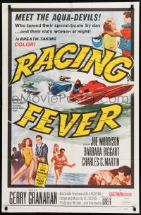9y696 RACING FEVER 1sh 1964 aqua devils who tamed speed-boats by day & racy women at night!