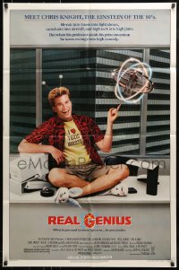 9y705 REAL GENIUS 1sh 1985 Val Kilmer is the Einstein of the '80s, Jon Gries, sci-fi comedy!