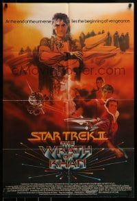 9y805 STAR TREK II int'l 1sh 1982 The Wrath of Khan, Leonard Nimoy, William Shatner, Bob Peak art!