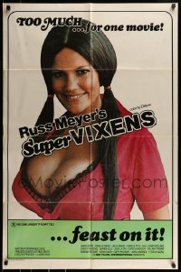 9y833 SUPER VIXENS 1sh 1975 Russ Meyer, super sexy Shari Eubank is TOO MUCH for one movie!