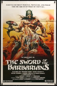 9y841 SWORD OF THE BARBARIANS 1sh 1983 cool fantasy art by Enzo Sciotti!