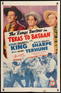 9y859 TEXAS TO BATAAN 1sh 1942 Dusty King, Alibi Terhune, Davy Sharpe as The Range Busters!