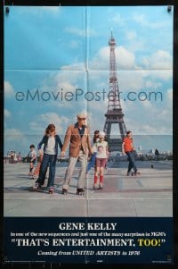9y863 THAT'S ENTERTAINMENT PART 2 advance 1sh 1975 Kelly rollerskating in Paris by Eiffel Tower!